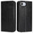 For iPhone 17e / 16e Case Crazy Horse Texture Split Leather Wallet Phone Cover - Black - 1