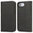 For iPhone 17e / 16e Case PU Leather Calf Textured Magnetic Closing Smart Phone Cover - Black - 1