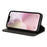 For iPhone 17e / 16e Case PU Leather Calf Textured Magnetic Closing Smart Phone Cover - Black - 4