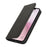 For iPhone 17e / 16e Case PU Leather Calf Textured Magnetic Closing Smart Phone Cover - Black - 7