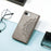 For iPhone 17e / 16e Wallet Case Mandala Flower Leather Phone Cover Stand - Grey - 6