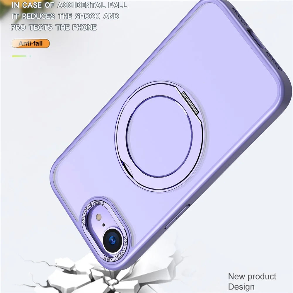 For iPhone 17e / 16e Case Compatible with MagSafe TPU + Acrylic Kickstand Phone Cover - Light Purple - 2
