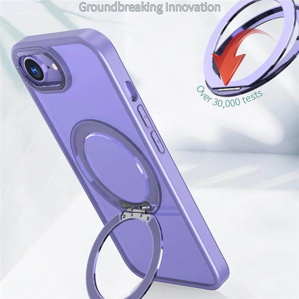For iPhone 17e / 16e Case Compatible with MagSafe TPU + Acrylic Kickstand Phone Cover - Light Purple - 5