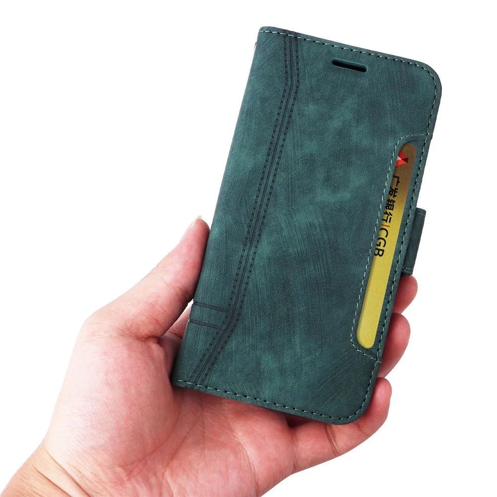 BETOPNICE 001 For vivo Y35 4G (2022) / Y22 4G / Y22s 4G Imprinted Stitching Line PU Leather Case Phone Stand Wallet Cover with Strap - Green - 6