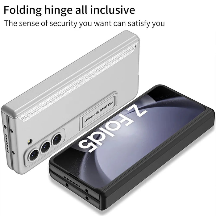 GKK 10691 For Samsung Galaxy Z Fold5 5G Case with Clear Screen Film Magnetic Hinge Kickstand Phone Cover - Black - 3