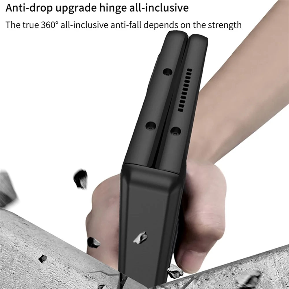 GKK 10691 For Samsung Galaxy Z Fold5 5G Case with Clear Screen Film Magnetic Hinge Kickstand Phone Cover - Black - 6
