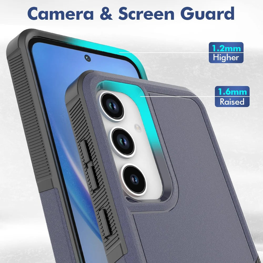 For Samsung Galaxy A56 5G Case 2 in 1 PC + TPU Shockproof Phone Cover - Dark Blue - 2