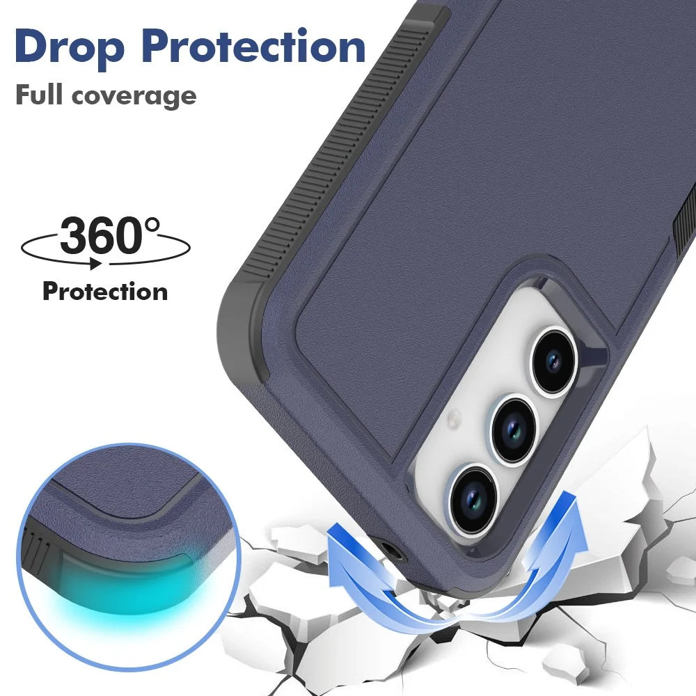 For Samsung Galaxy A56 5G Case 2 in 1 PC + TPU Shockproof Phone Cover - Dark Blue - 3