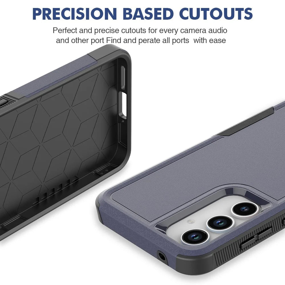 For Samsung Galaxy A56 5G Case 2 in 1 PC + TPU Shockproof Phone Cover - Dark Blue - 5