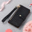 For iPhone 17e / 16e Case RFID Blocking Zipper Pocket Leather Wallet Phone Cover with Strap - Black - 5
