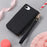 For iPhone 17e / 16e Case RFID Blocking Zipper Pocket Leather Wallet Phone Cover with Strap - Black - 6