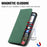 For iPhone 17e / 16e Leather Case with Card Holder Magnetic Absorption Phone Cover - Green - 4