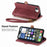For iPhone 17e / 16e Zipper Wallet Case Geometry Lines Leather Phone Cover with Strap - Red - 4