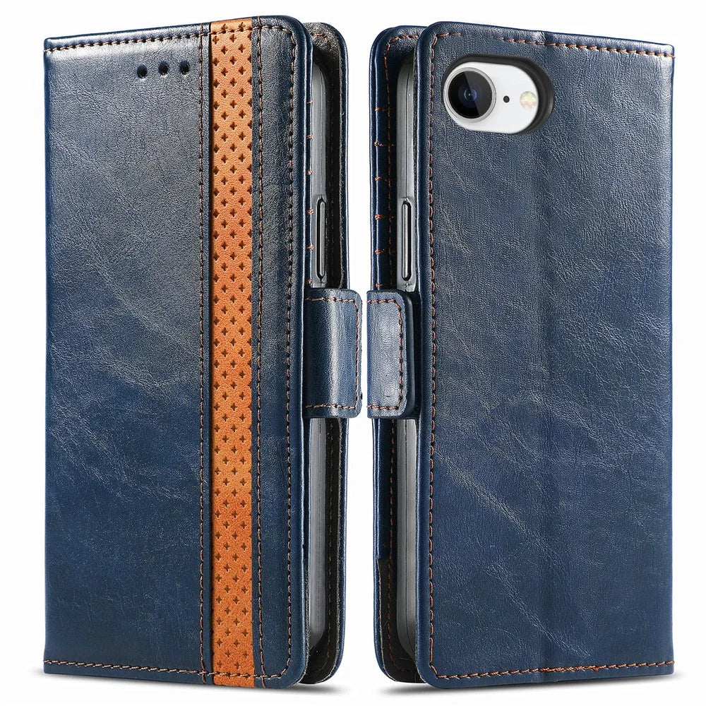 CASENEO For iPhone 17e / 16e Phone Cases  PU Leather Cover Stand with RFID Blocking Wallet - Dark Blue - 2