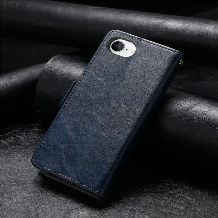 CASENEO For iPhone 17e / 16e Phone Cases  PU Leather Cover Stand with RFID Blocking Wallet - Dark Blue - 6