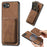 For iPhone 17e / 16e Case Compatible with MagSafe Leather Back Cover with Detachable Card Holder - Brown - 1