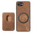 For iPhone 17e / 16e Case Compatible with MagSafe Leather Back Cover with Detachable Card Holder - Brown - 3