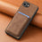 For iPhone 17e / 16e Case Compatible with MagSafe Leather Back Cover with Detachable Card Holder - Brown - 5