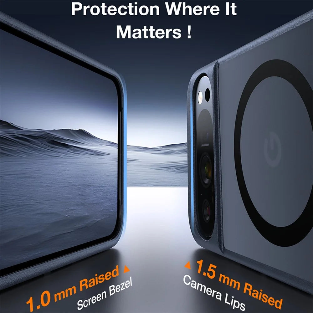 TORRAS Ostand L1 Series For Google Pixel 9 Pro XL Magnetic Case Kickstand TPU + PC Phone Cover - Navy Blue - 4