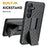 For Samsung Galaxy S25 Case PC + TPU Sliding Screen Cover Kickstand Phone Shell with Clip - 3