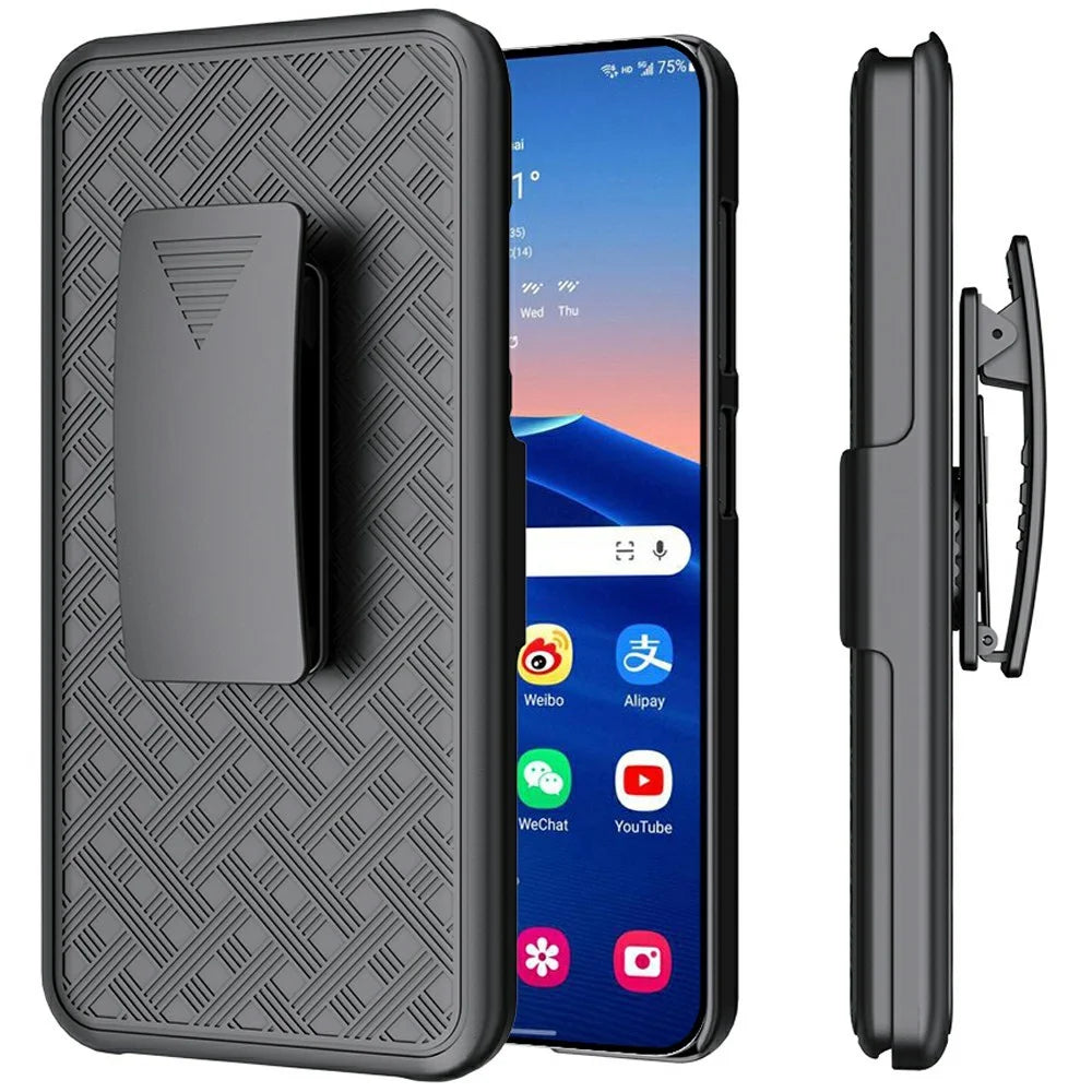 For Samsung Galaxy S25+ Case PC + TPU Sliding Screen Cover Kickstand Phone Shell with Clip - 2
