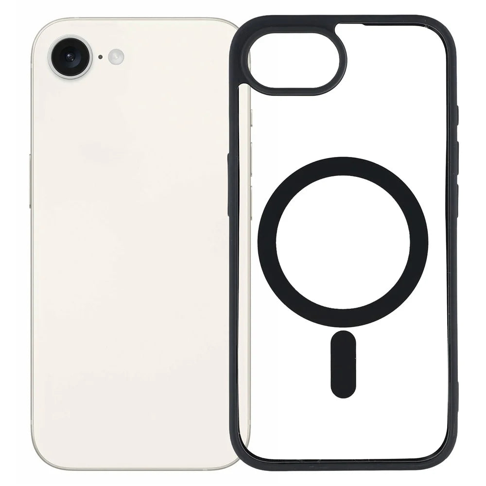 For iPhone 17e / 16e Case Compatible with MagSafe TPU + Acrylic Matte Phone Cover - Black - 1