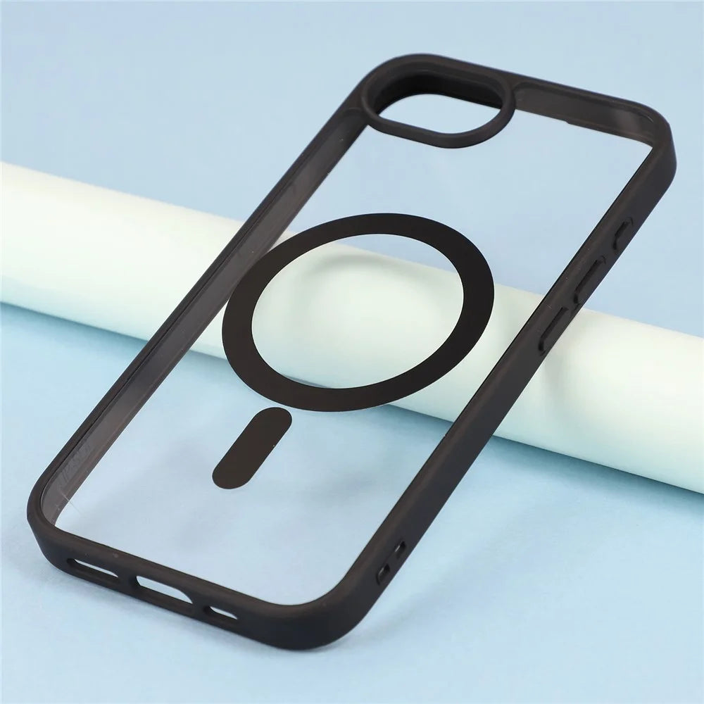 For iPhone 17e / 16e Case Compatible with MagSafe TPU + Acrylic Matte Phone Cover - Black - 3