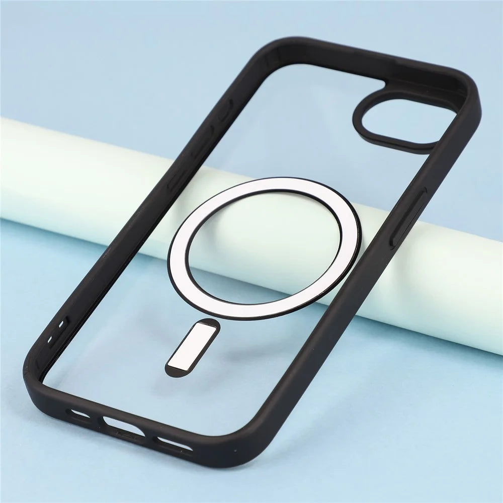 For iPhone 17e / 16e Case Compatible with MagSafe TPU + Acrylic Matte Phone Cover - Black - 4