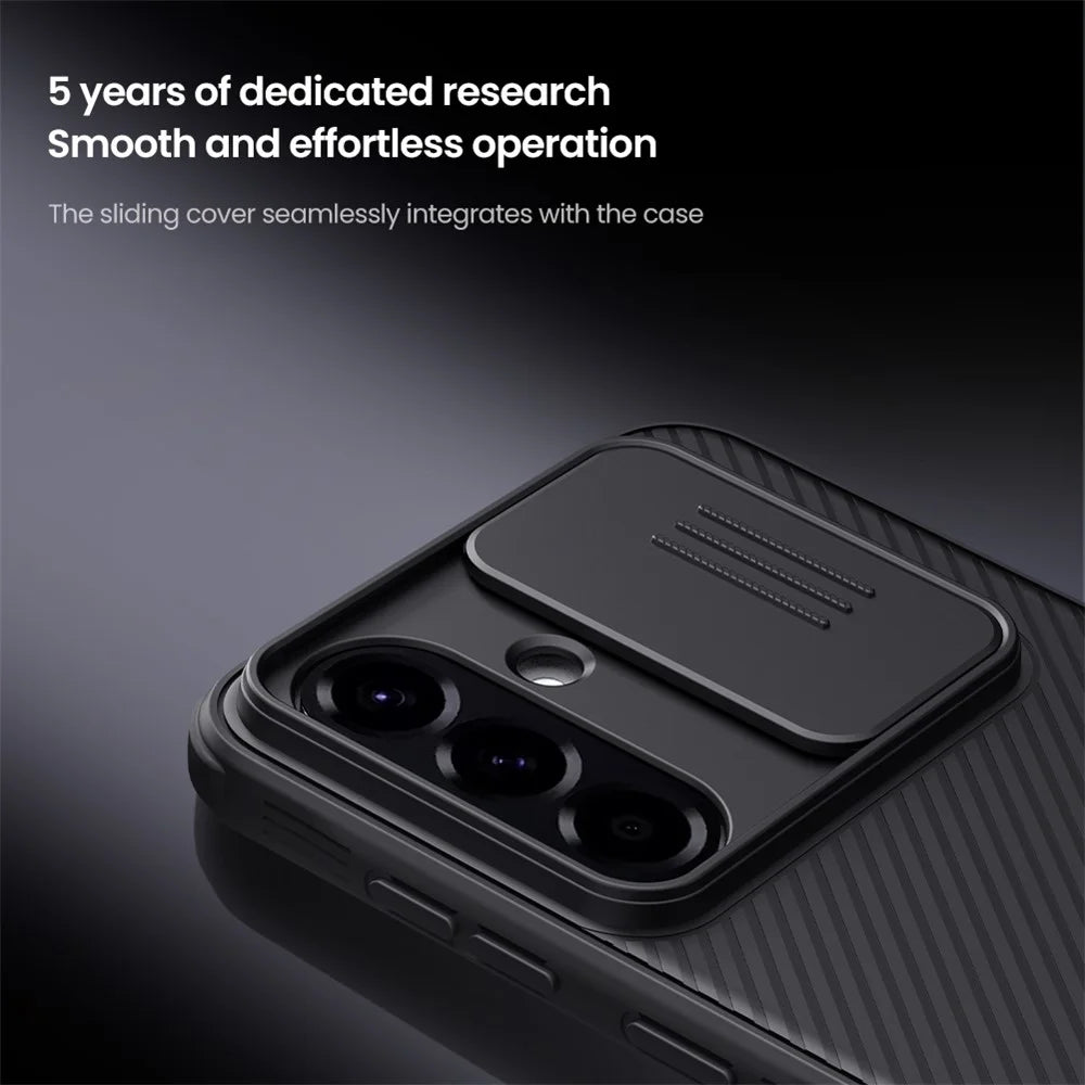 NILLKIN Camshield Pro Series for Samsung Galaxy A56 5G Case PC + TPU Slide Camera Lid Phone Cover - Black - 5