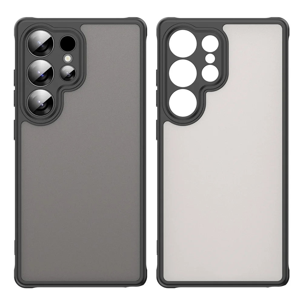 For Samsung Galaxy S25 Ultra Phone Case Drop Proof Airbags Frosted Translucent PC + TPU Back Cover - Black - 2