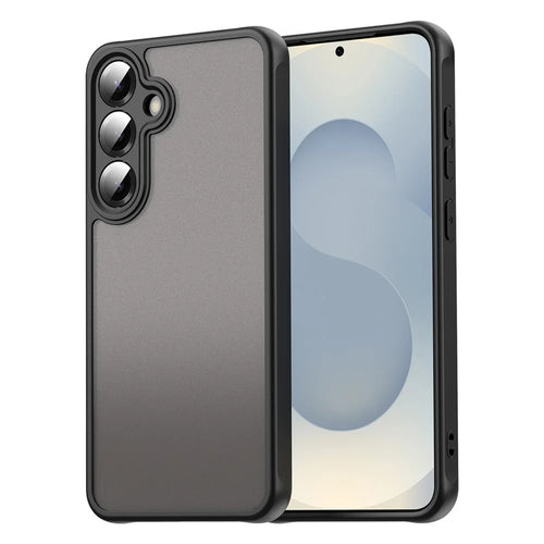 For Samsung Galaxy S25+ / S24+ Phone Case Drop Proof Airbags Frosted Translucent PC + TPU Back Cover - Black - 1
