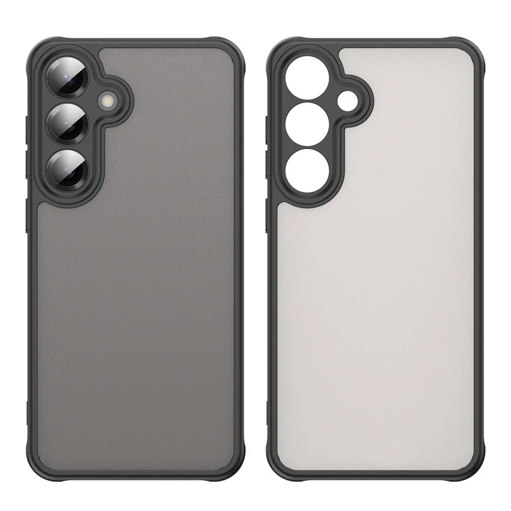 For Samsung Galaxy S25+ / S24+ Phone Case Drop Proof Airbags Frosted Translucent PC + TPU Back Cover - Black - 2