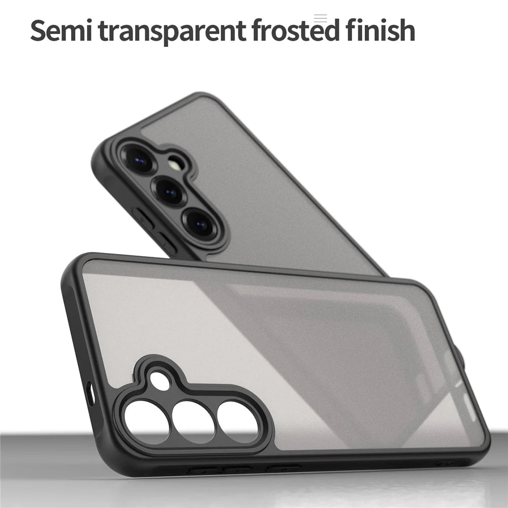 For Samsung Galaxy S25+ / S24+ Phone Case Drop Proof Airbags Frosted Translucent PC + TPU Back Cover - Black - 5