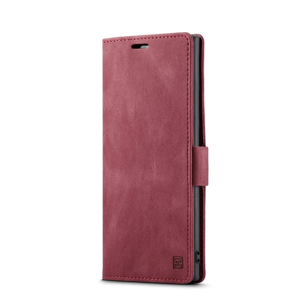 AUTSPACE For Samsung Galaxy Note 10 Plus 4G Wallet Case  A01 Leather Stand Cover with RFID Blocking Card Holder - Red - 2