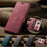 AUTSPACE For Samsung Galaxy Note 10 Plus 4G Wallet Case  A01 Leather Stand Cover with RFID Blocking Card Holder - Red - 5