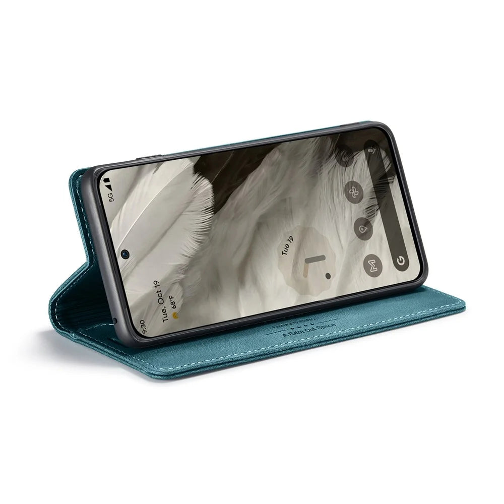 AUTSPACE For Google Pixel 8 Wallet Case  A01 Leather Stand Cover with RFID Blocking Card Holder - Blue - 4