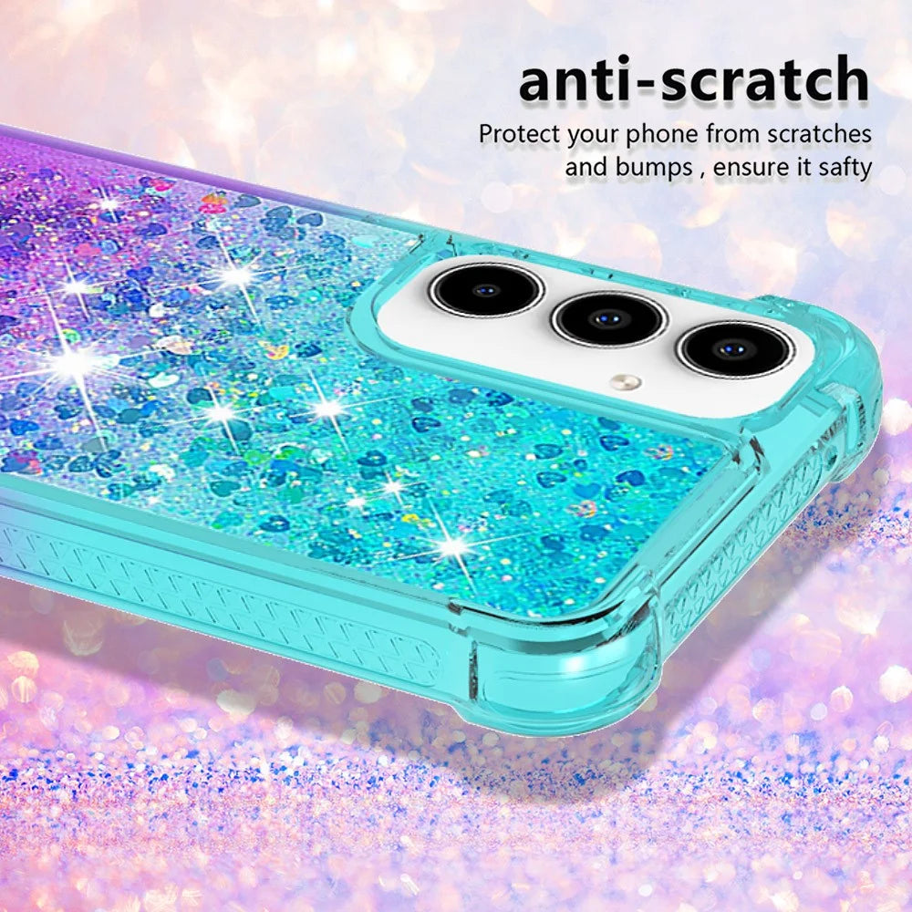 For Samsung Galaxy A37 5G / A56 5G / A36 5G TPU Case Gradient Quicksand Phone Back Cover - Sky Blue+Purple - 4
