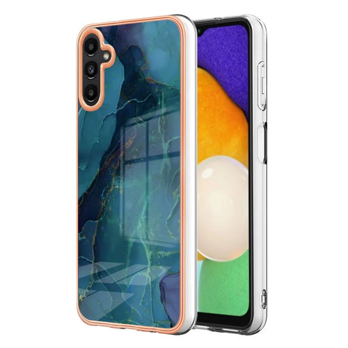 For Samsung Galaxy A37 5G / A56 5G / A36 5G TPU Case Marble Pattern 2.0mm Electroplating Phone Back Cover - Green - 1