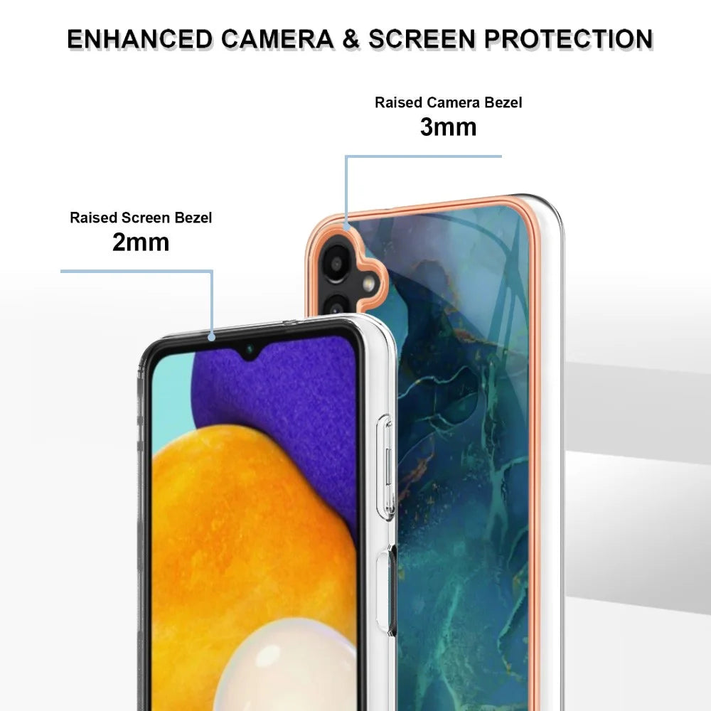 For Samsung Galaxy A37 5G / A56 5G / A36 5G TPU Case Marble Pattern 2.0mm Electroplating Phone Back Cover - Green - 4