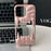 For iPhone 16 Pro Case TPU Protective Phone Cover Hollow Wrinkle Tiger Tooth Design - Matte Pink - 2