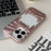 For iPhone 16 Pro Case TPU Protective Phone Cover Hollow Wrinkle Tiger Tooth Design - Matte Pink - 4