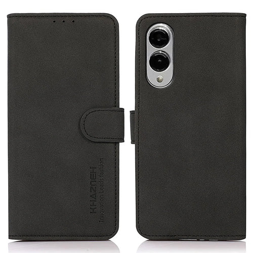 KHAZNEH For Samsung Galaxy S25 Edge Case PU Leather Wallet Stand Phone Cover - Black - 1