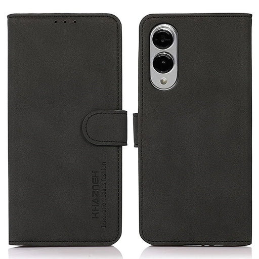 KHAZNEH For Samsung Galaxy S25 Edge Case PU Leather Wallet Stand Phone Cover - Black - 1
