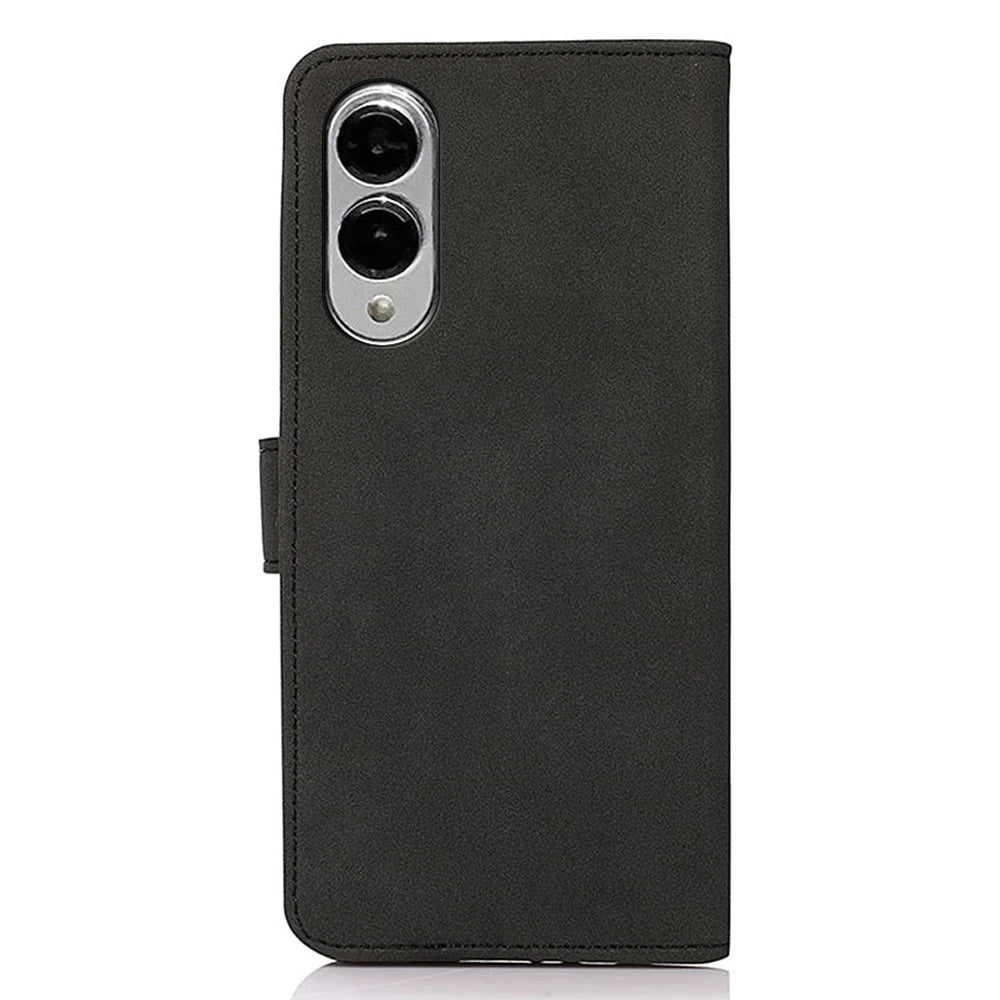 KHAZNEH For Samsung Galaxy S25 Edge Case PU Leather Wallet Stand Phone Cover - Black - 7