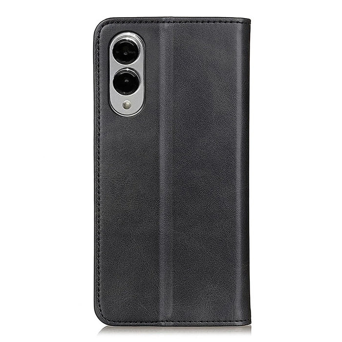 For Samsung Galaxy S25 Edge Case Split Leather Flip Wallet Phone Cover - Black - 7