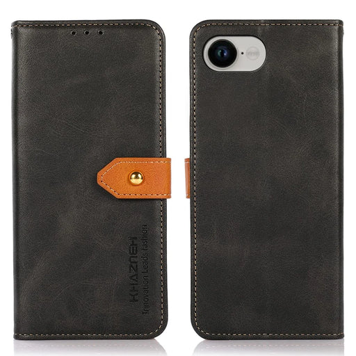 KHAZNEH For iPhone 17e / 16e Wallet Phone Case Stand Leather Flip Cover - Black - 1