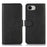 For iPhone 17e / 16e Case Cowhide Texture Leather Wallet Phone Cover with Stand - Black - 1