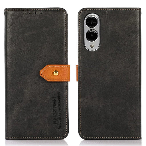 KHAZNEH For Samsung Galaxy S25 Edge Wallet Phone Case Stand Leather Flip Cover - Black - 1