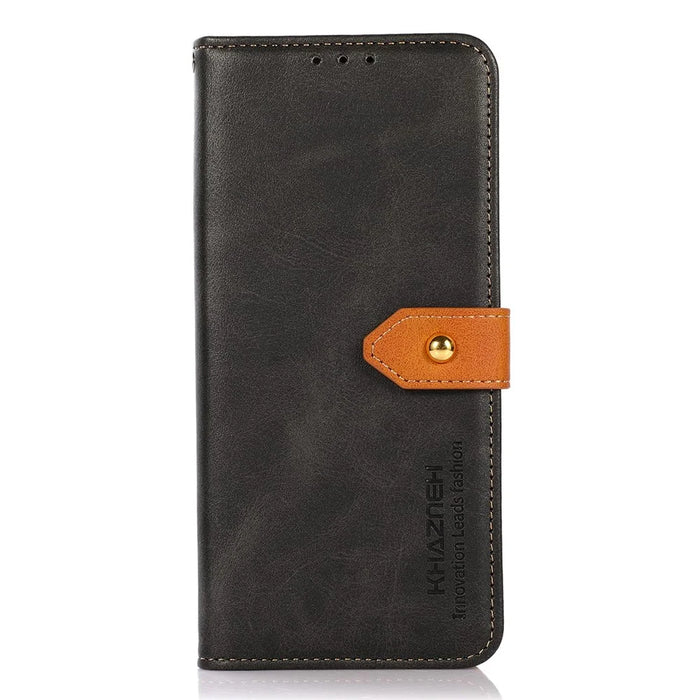 KHAZNEH For Samsung Galaxy S25 Edge Wallet Phone Case Stand Leather Flip Cover - Black - 6