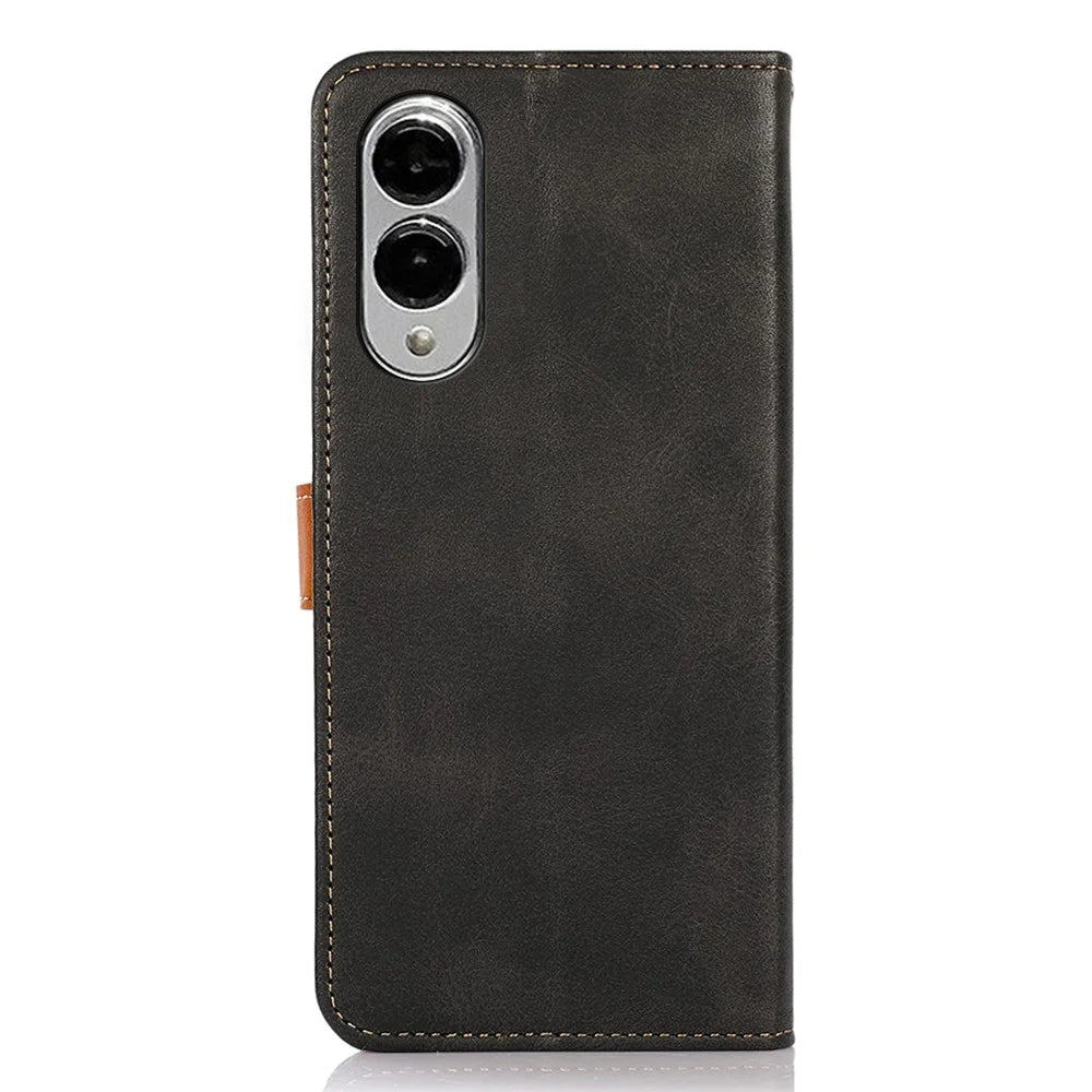 KHAZNEH For Samsung Galaxy S25 Edge Wallet Phone Case Stand Leather Flip Cover - Black - 7